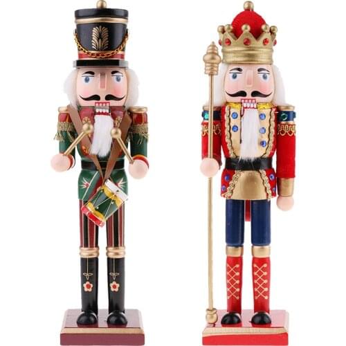 Christmas Party Decoration Wood Nutcracker King Solider Figures Ornaments Handpainted Nutcracker Home Decor