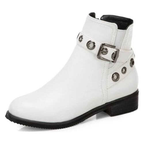 Womens designer boots Platform Plus Size 32-48 Round Toe PU Leather Ankle Boots Women Autumn winter Luxury Botas Mujer 7013