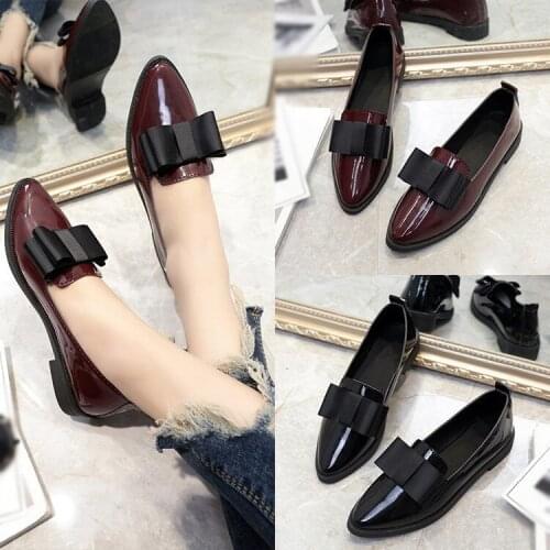 35-41 Womens Flat Shoes with Bows, Korean Style Casual Loafers for Office Ladies, Fashionable Low-heeled Shoes
