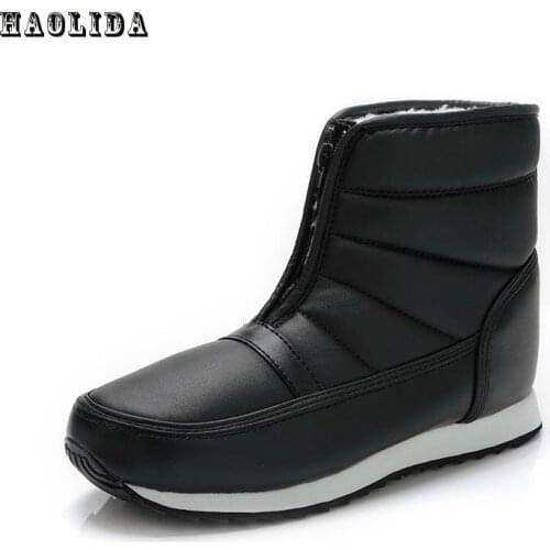 2017 Winter Lovers Boots Warm Solid Anti-slip Snow Boots Women Waterproof Female Thermal Shoes Botas Mujer Plataforma Black&Red