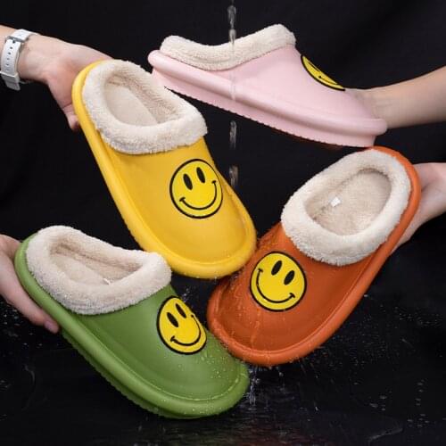Winter Shoes For Women 2021 Waterproof Home Slippers Slides Female Male Plush Fluffy Couples Eva Cotton Pantufa Impermeavel