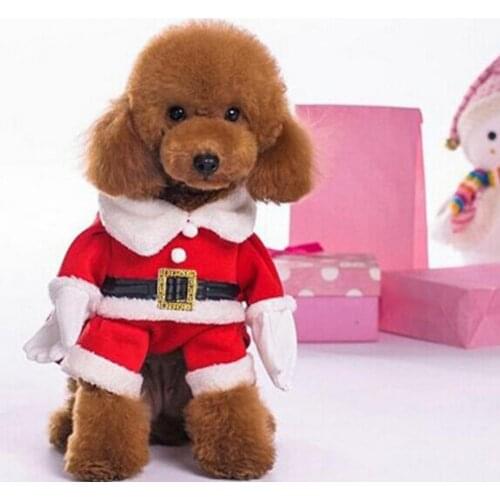 Plush 1 Set Excellent Christmas Fashion Pet Dog Outfits Practical Dog Outfits Eye-catching for Home