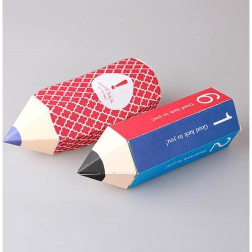 100pcs Creative Pencil Shape Candy Box Paper Gift Box For Kids Wedding Birthday Party Favor Gifts Souvenirs