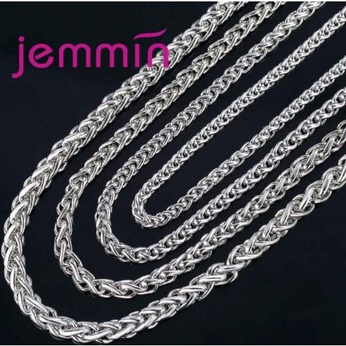 100% 925 Sterling Silver Fashion Necklace Chains Solid Silver/Gold Color Coated Necklace DIY Chain Charm Unisex Jewelry Findings