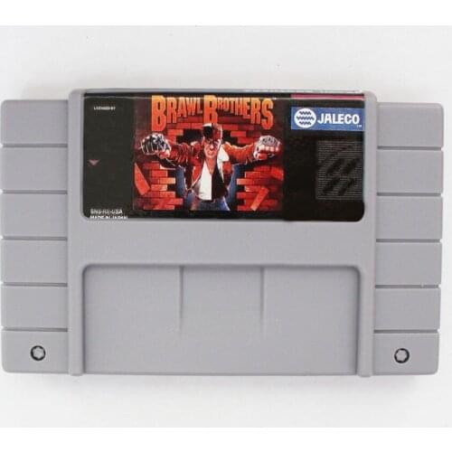 BRAWL BROTHERS 16 bit Big Gray Game Card For NTSC Game Player Drop Shipping