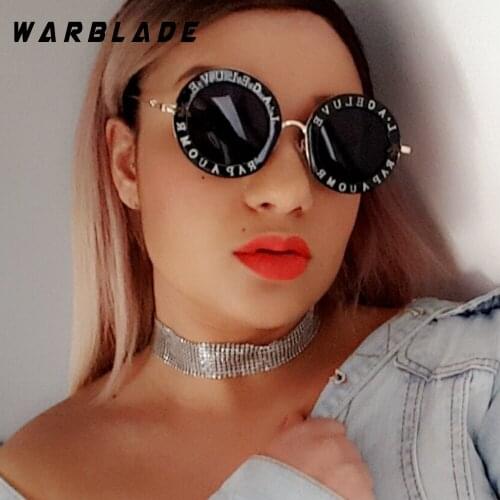 2018 Fashion Round English Letters Sunglasses Transparent Frame Tint Lens Sunglasses Trending Circle Sun Glasses Female uv400