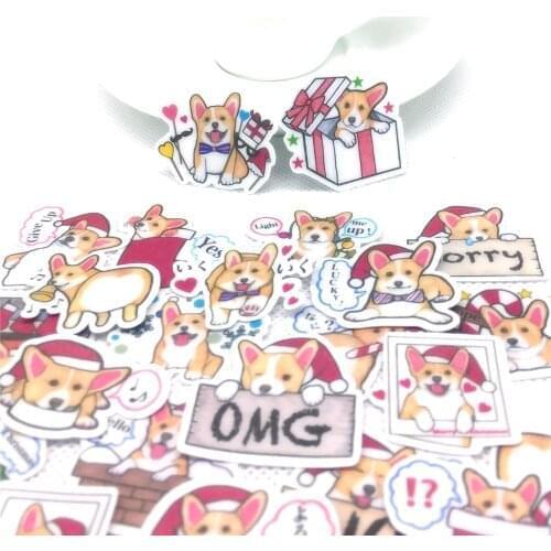 40 Pcs Christmas dog paper Stickers for Car Motorcycle phone Luggage Home Decor Fashion Vinyl Decals DIY Sticker scrapbooking