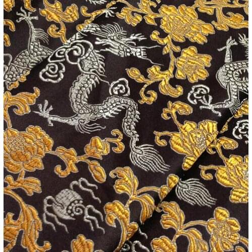 75cm*100cm Brocade cloth fabric costume clothing imitation dress diy fabrics brocade coffee backing dragon
