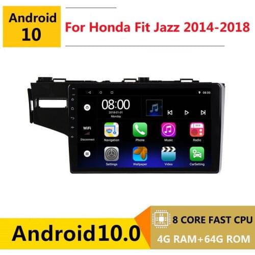 2 din 8 core android 10 car radio auto stereo for honda fit jazz 3 GP 2014 15 16 17 2018 navigation GPS DVD Multimedia Player