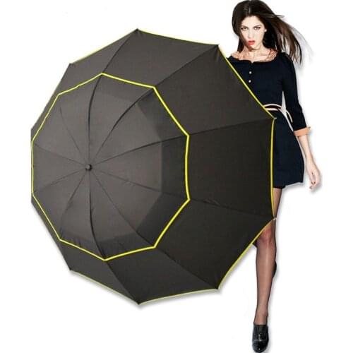 130cm Big Top Quality Umbrella Men Rain Woman Windproof Large Paraguas Male Women Sun 3 Floding Big Umbrella Outdoor Parapluie