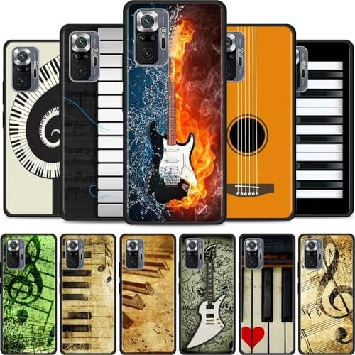 Case for Xiaomi Redmi Note 8 9 10 Pro 7 8T 9T Redmi 9 9i 8A 9A 9C 9T 10 9 Pro Soft Phone Cover piano guitar music