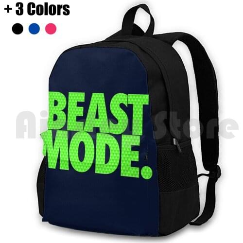 Beast Mode.-Electric Green Outdoor Hiking Backpack Riding Climbing Sports Bag Beast Electric Green Seahawks Football Sports