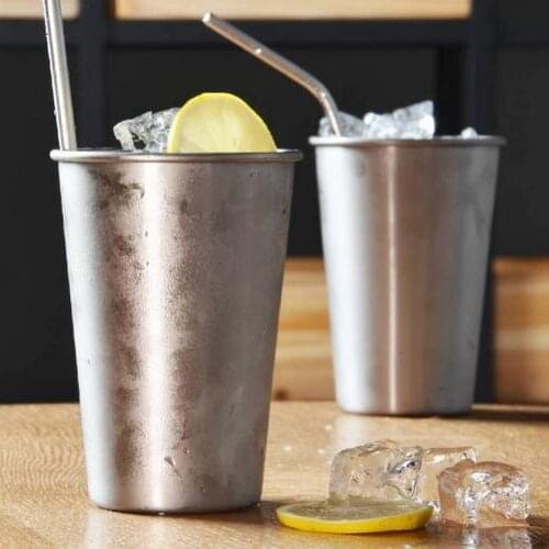 Korea style stainless steel drinking cup chic contracted metal cold cocktail red wine glass