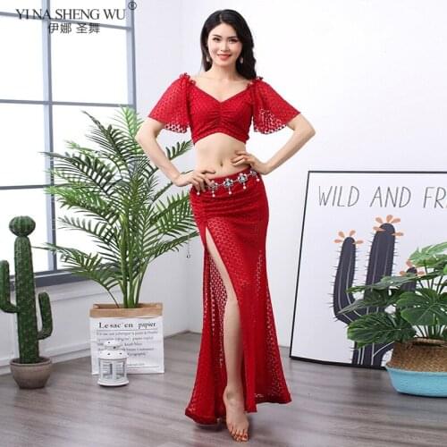New Oriental Dance Suit Women Belly Dance Performance Sexy Top+Skirt+Shorts Dance Practice Clothes Set Lady Bellydance Costume