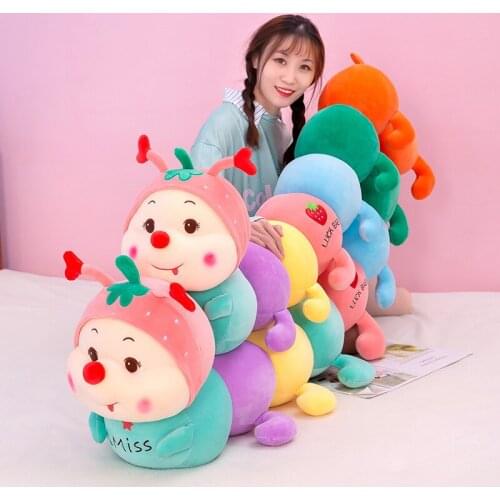 Colorful Caterpillar Fruit Plush Toy Pillow Caterpillar Big Insect Doll Valentine 's Day Gift Plush Toys