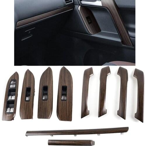 Wooden Lift Switch Armrest Cover Interior Central Control Trim Fit And Replace For Toyota Prado 2010 - 2018 2700 Car Accessory