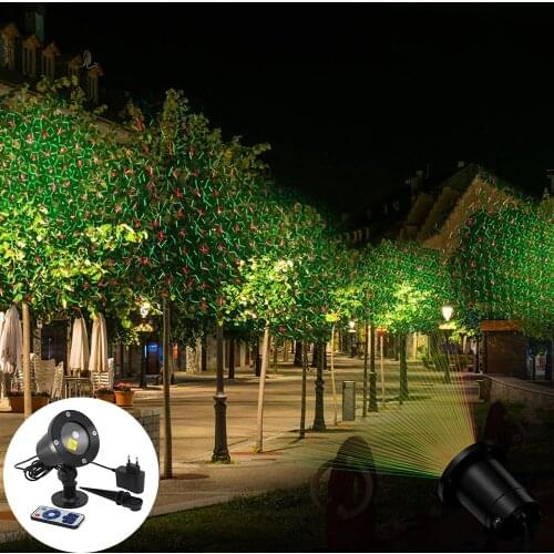 Outdoor Moving Full Sky Star Laser Projector Landscape Light with Remote Control Red&Green LED Stage Light for Party Garden Lamp