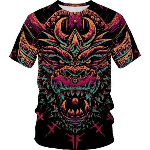 Summer fashion mens T-shirt 3D animal print casual T-shirt mens domineering mens clothing Asian size S-6XL mens T-shirt