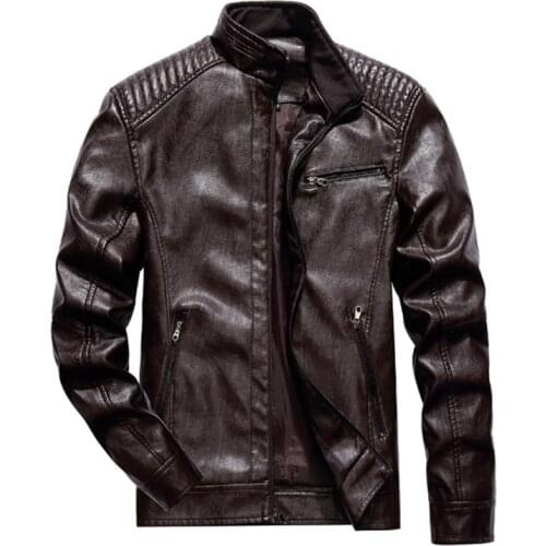 High quality Leather Jacket Men Newest Design Motorcycle Leather Jacket Top quality PU Jacket Men Slim Fit Zipper Outerwear
