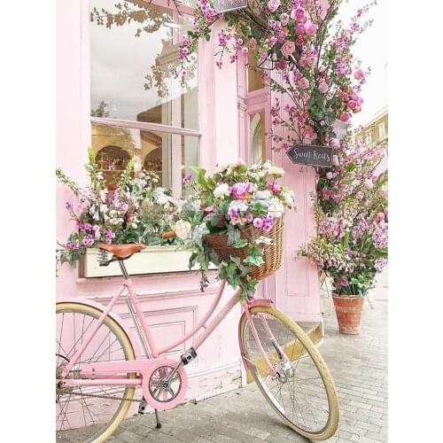 Landscape Flower Car Eiffel Tower DIY Cross Stitch Embroidery 11CT Kits Craft Needlework Set Cotton Thread Design