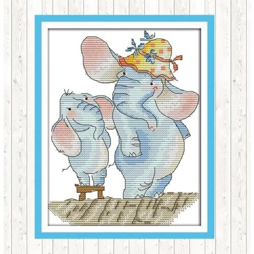 I Grow Taller DIY Crafts Embroidery Kits 14ct 11ct Count Print Canvas Needlework Embroidery Patterns Cross Stitch Kit Home Decor