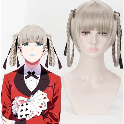 Anime Kakegurui: Compulsive Gambler Cosplay Wigs Kirari Momobami Cosplay Wig Heat Resistant Synthetic Wig Hair Party Kakegurui