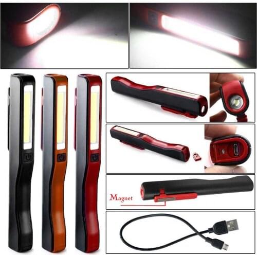 Portable Mini Flashlight COB LED Torch USB Rechargeable Magnetic Pen Clip Repair work light torch flashlight Camping Lanterna