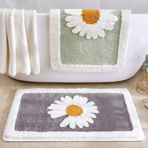 Modern minimalist creative small daisy bathroom door non-slip bathroom mat absorbent carpet home bedroom entry mat LX123004