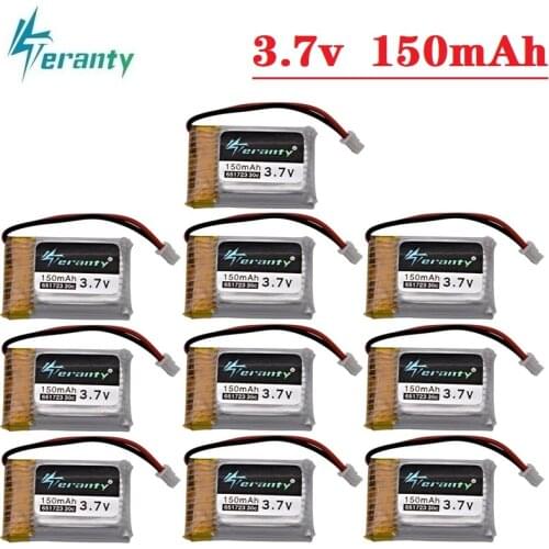 TERANTY 3.7V 150mAh 30C Lipo Battery For H20 Syma S8 M67 U839 Drones RC Quadcopter Spare Parts 3.7V Rechargeable Battery 1-10Pcs