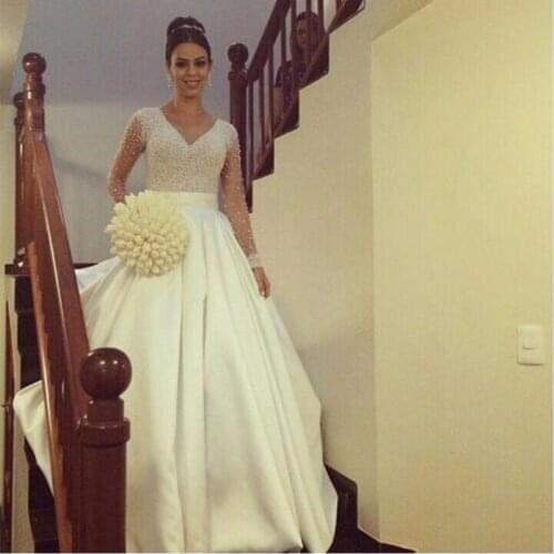 Robe De Mariee Dubai white Wedding Dress Luxury Appliques Lace Wedding Gown Custom Made Dresses Wedding Vestidos De Novia 2021