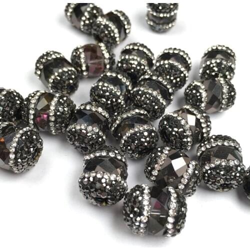 New 1PC Fashion Black Tea Crystal Beads for Making Jewelry DIY Size 12x15mm