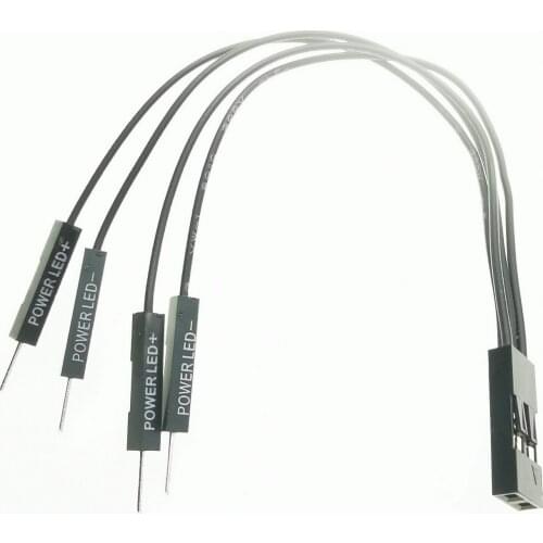 10pcs/lot Motherboard Power LED + LED - Cable 2-Pin 2 To 4 Splitter Support Double Start Switch Dupont Male To Female