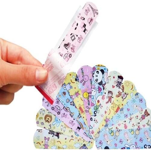 100PCS/Pack Cute Cartoon Band Aid Adhesive Bandages First Aid Emergency Kit Wound Plaster For Kids