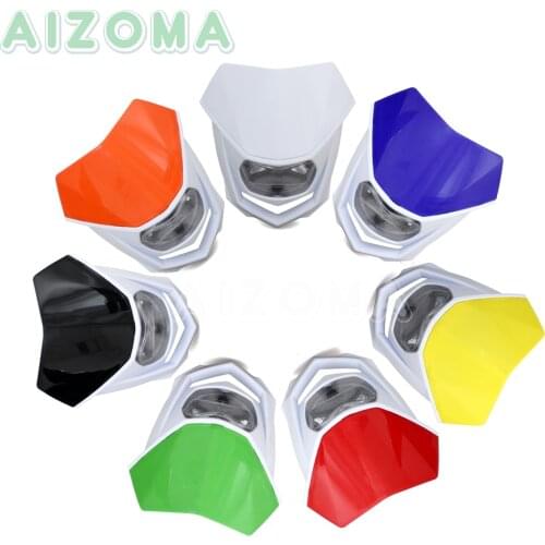 13 Colors Motocross Off-road Universal H4 Bulb Headlight Fairing Enduro MX Headlamp for Honda Yamaha Suzuki Mask