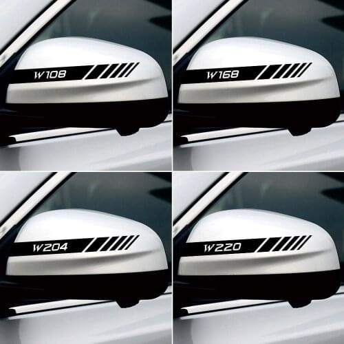 2PCS Car Rearview Mirror Sticker For Mercedes-Benz AMG W108 W124 W126 W140 W168 W169 W176 W177 W190 W201 W202 W203 W204 W205 Etc
