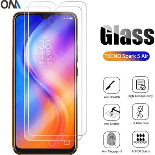 2 Pieces Tempered Glass For TECNO Spark 5 Air Screen Protector For TECNO Spark 5 Air Protective Glass Film