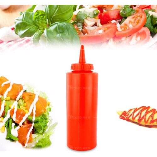 3pcs/Set Squeeze Squirt Condiment Bottles Lids Ketchup Mustard Mayo Hot Sauces Olive Oil Bottles Kitchen Gadget Bar BBQ Tools