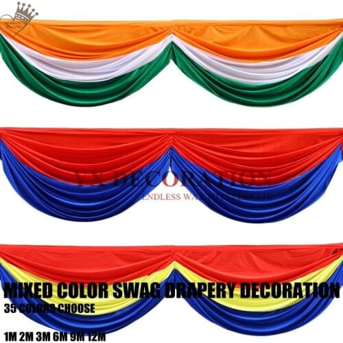 35 Colors Ice Silk Swag Drapery For Table Cloth Skirt Wedding Backdrop Curtain Decoration