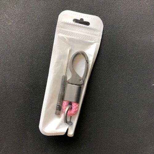 50LC Car Key Chain Gift Metal Leather Keychain Key Ring Holder Clip Auto Keyfob Parts