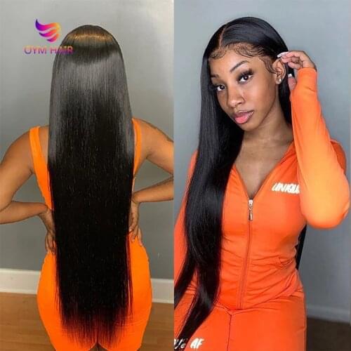 Brazilian 4x4 Lace Closure Wig Pre Plucked Hairline With Baby Hair 150% Density Remy Human Hair Straight Closure Wigs