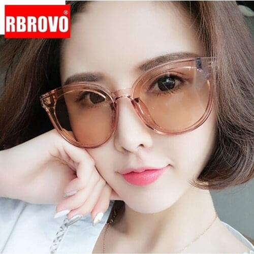 RBROVO 2021 Brand Designer Sunglasses Women Ocean Lens Retro Sun glasses UV400 Vintage Big Frame Oculos De Sol Feminino
