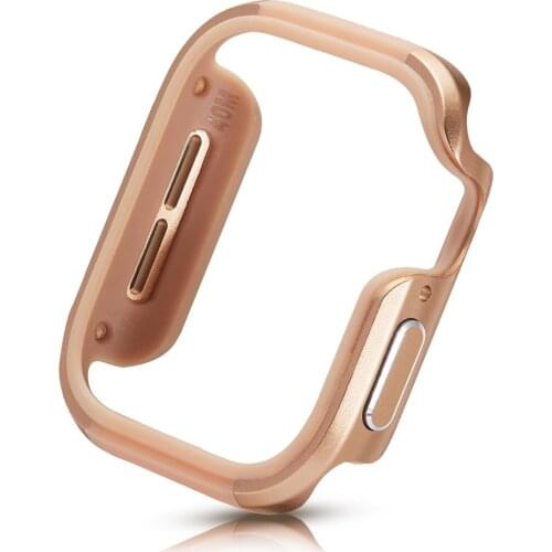 TPU+Aluminum Case for Apple Watch Series SE 6 5 4 3 2 Metal Cover Protective Frame for Iwatch 40mm 44mm 38mm 42mm Bumper Shell