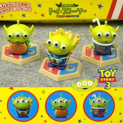 Disney Toy Story with Hamburger Chips Style Figure Dolls 3pcs/set Alien Action Figure Toy Collection Gift for Children