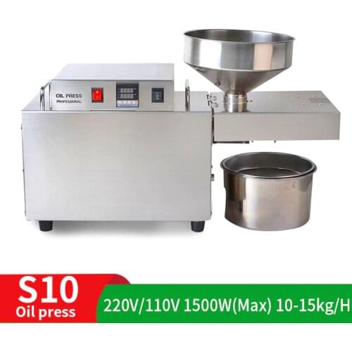 S10 Intelligent Temperature Control Plate Cold and Hot Oil Press Stainless Steel Multifunctional Industrial 1500W Large Motor