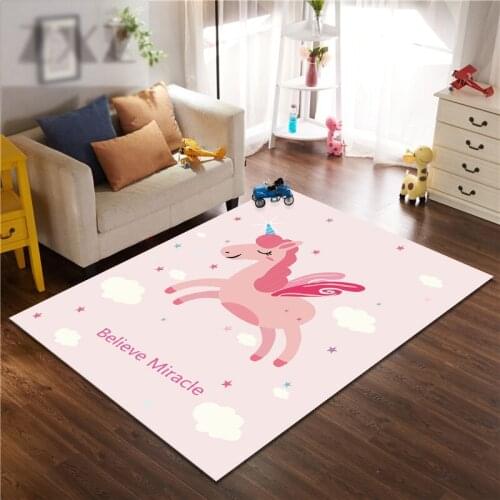 3D Pink Unicorn Carpets for Living Room Bedroom Area Rugs Princess Kids Room Play Mat Soft Carpet Gril Baby Home Crawling Mat