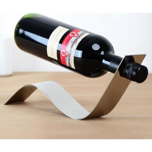 10pcs/lot Stainless Steel Creative Wine Rack Home Bar Wine Bottle Suspension Wine Holders with S Design ZA6097