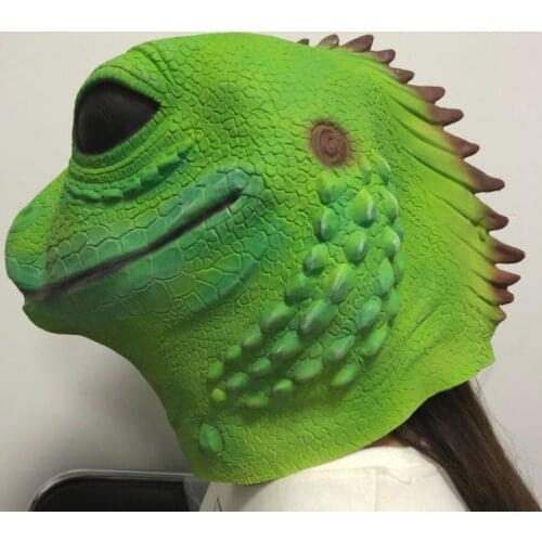 Latex Full Head Reptile Green Lizard High Quality Fancy Dress Carnival Mask Halloween Mask