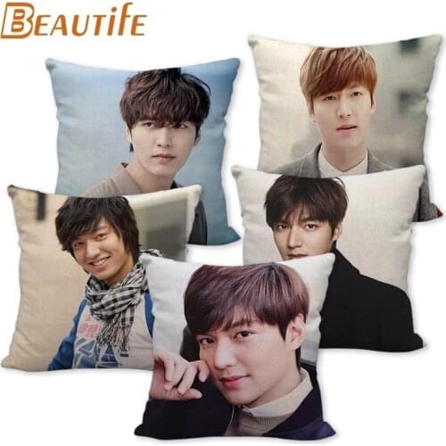 Custom Lee Min Ho HOT KPOP Pillowcase 45X45cm Wedding Decorative Eco-Friendly Cotton Linen Fabric Pillow Case