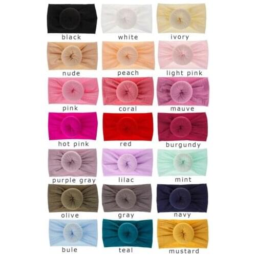 US New Girls Kids Baby Nylon Bow Hairband Headband Stretch Turban Knot Head Wrap Round Hair Band