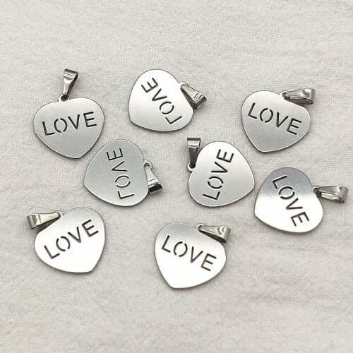 New arrival! 22x17mm 100pcs Stainless Steel Heart Charm for Handmade Necklace bracelet DIY Parts Jewelry Findings & Components